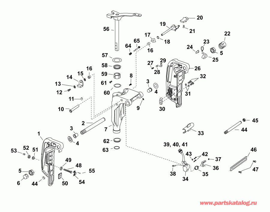 ��������� Evinrude E50DSLABA  - ���������� ��������� (dp, Ds, Dt) / swivel Bracket (dp, Ds, Dt)