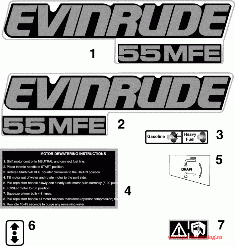 ��������� �������� ����� Evinrude E55MRLABB  - decals - ��������