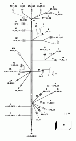 �������� ��������� ����� EVINRUDE E90SLABB  - electrical Harness / ��������� - ���� ��������