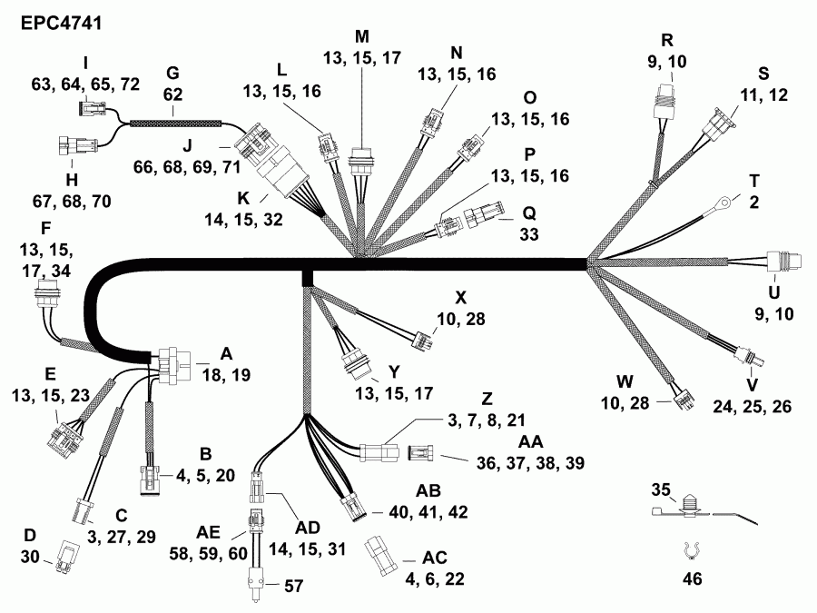 ��������� EVINRUDE B30MRLAFB  - electrical Harness