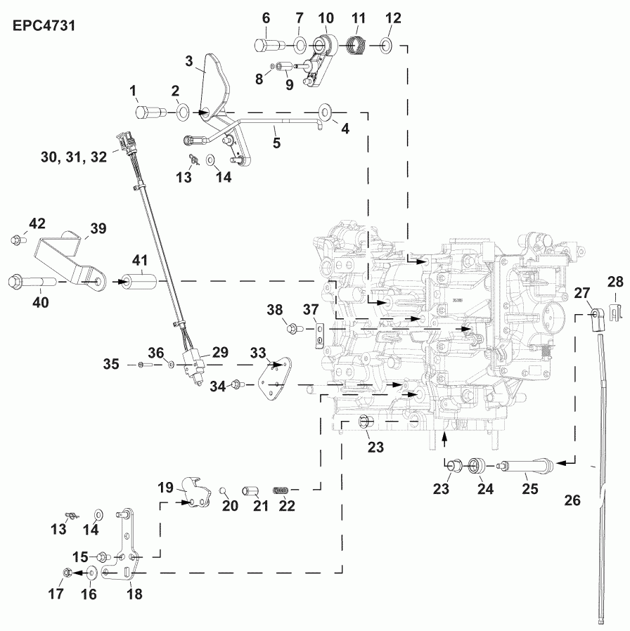    B30MRLAFB  - throttle & Shift Linkage -  &  