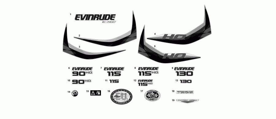   EVINRUDE E115DGXAFH  -  / decals