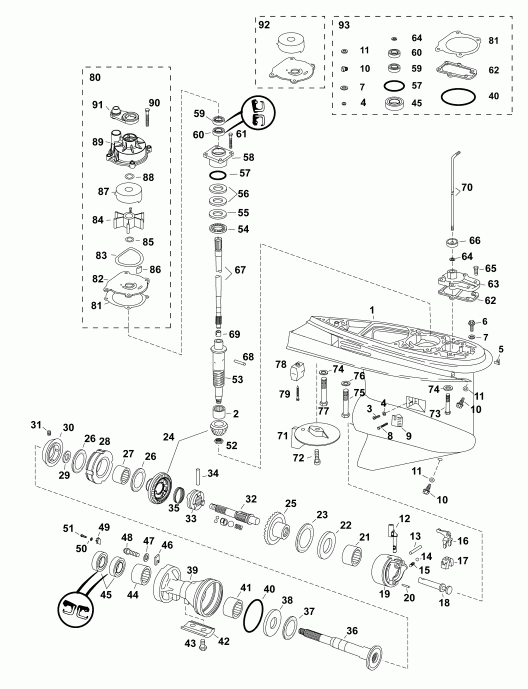 ��������� Evinrude E130DCXAFB  - ��������, O-type, �������� ��������