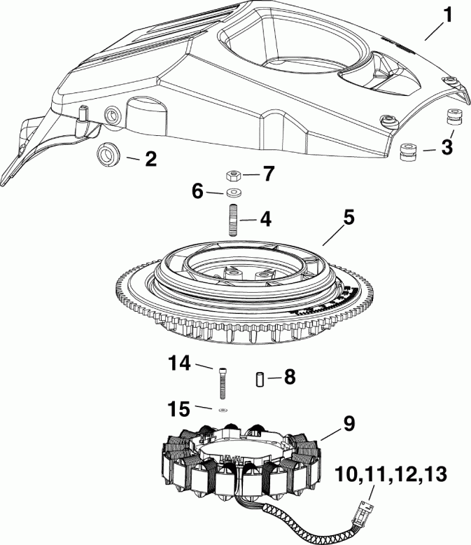 ��������� �������� ����� Evinrude E130DSLAFB  - ������� & ������ - flywheel & Stator