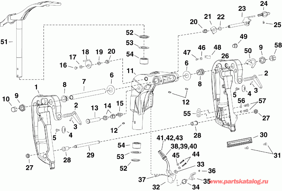 ����� EVINRUDE E15HPGXAFB  - swivel Bracket - 15 H.o. / ���������� ��������� - 15 H.o.