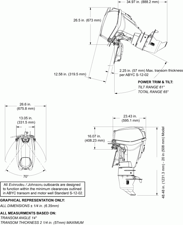  Evinrude E15HPSLAFA  - Powertilt, Remote Steer / Powertilt, Remote Steer