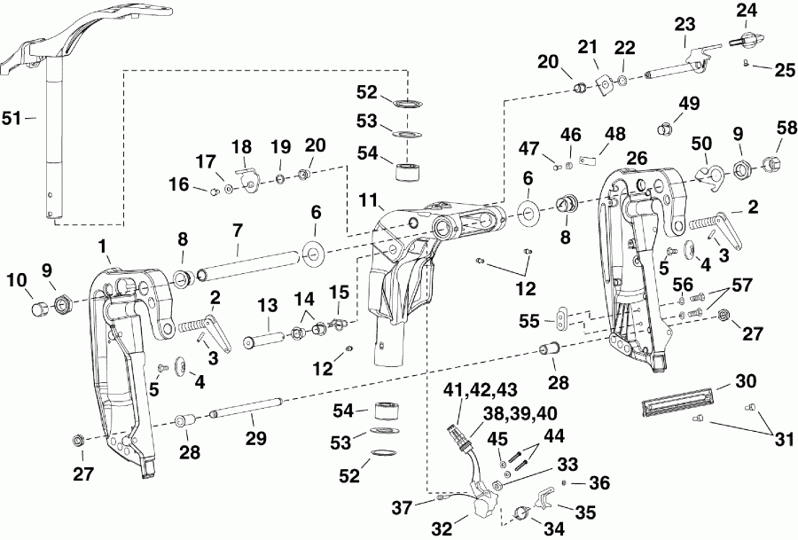    EVINRUDE E15HPSLAFA  -   - 15 H.o. / swivel Bracket - 15 H.o.
