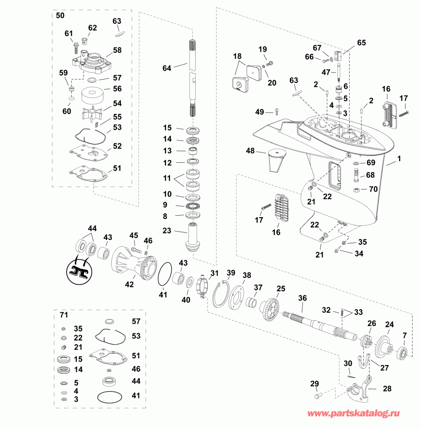 ��������� �������� ����� ������� E25DGTEAFB  - gearcase, H-type