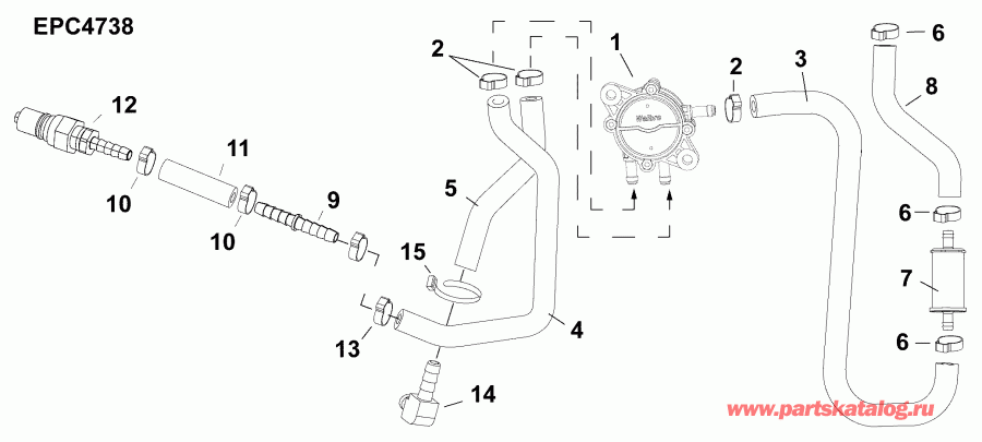 �������� ��������� ����� EVINRUDE E30MALAFA  - fuel Lift Pump - �������� ��������� �����