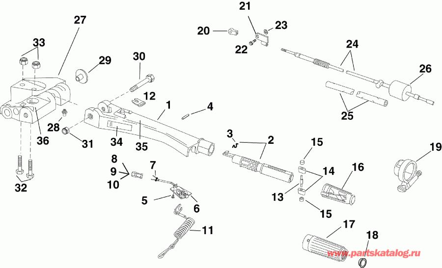 ����� Evinrude E40DRLAFA  - tiller Arm (dr) - ������� (����� �������) (dr)