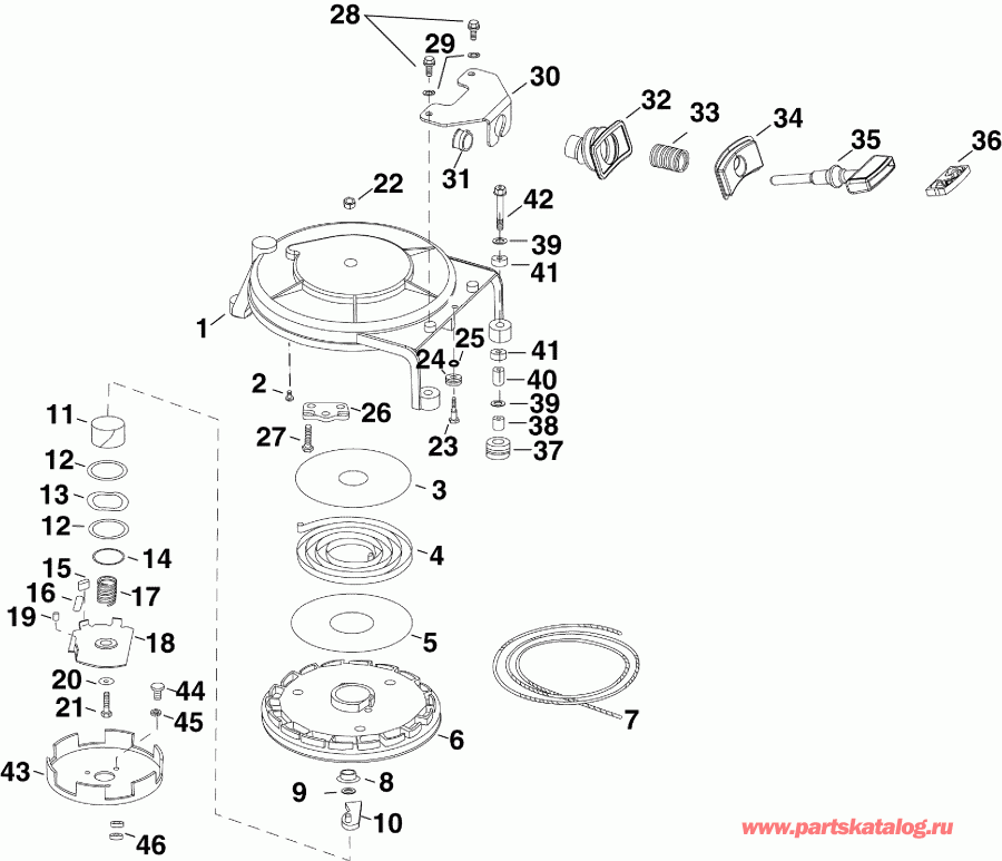 �������� ��������� ����� EVINRUDE E55MJRLAFB  - recoil Starter
