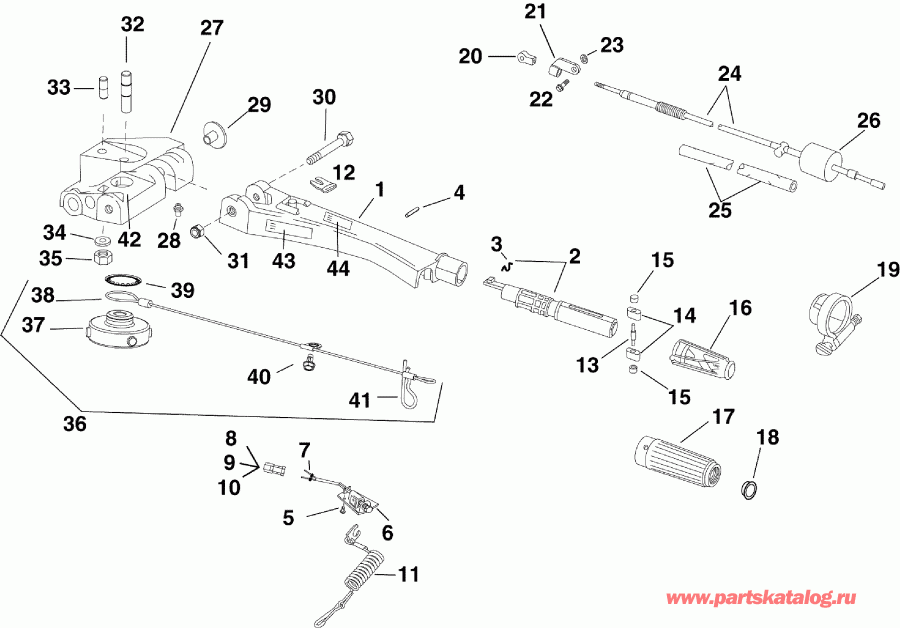 �������� ����� EVINRUDE E55MRLAFA  - ������� (����� �������) - tiller Arm