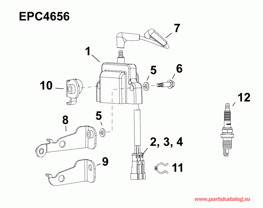 �������� ����� EVINRUDE E60DPJLAFC  - ignition Coil - ������� ���������