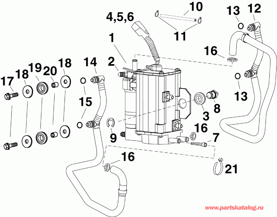 �������� ��������� ����� Evinrude E60DPLAFB  - fuel Pump & Vapor Separator