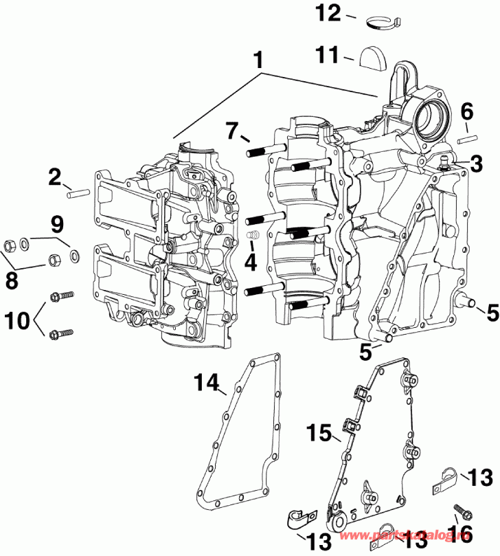 �������� ����� ������� E60DTLAFB  - cylinder & Crankcase / ������� & ������ ���������
