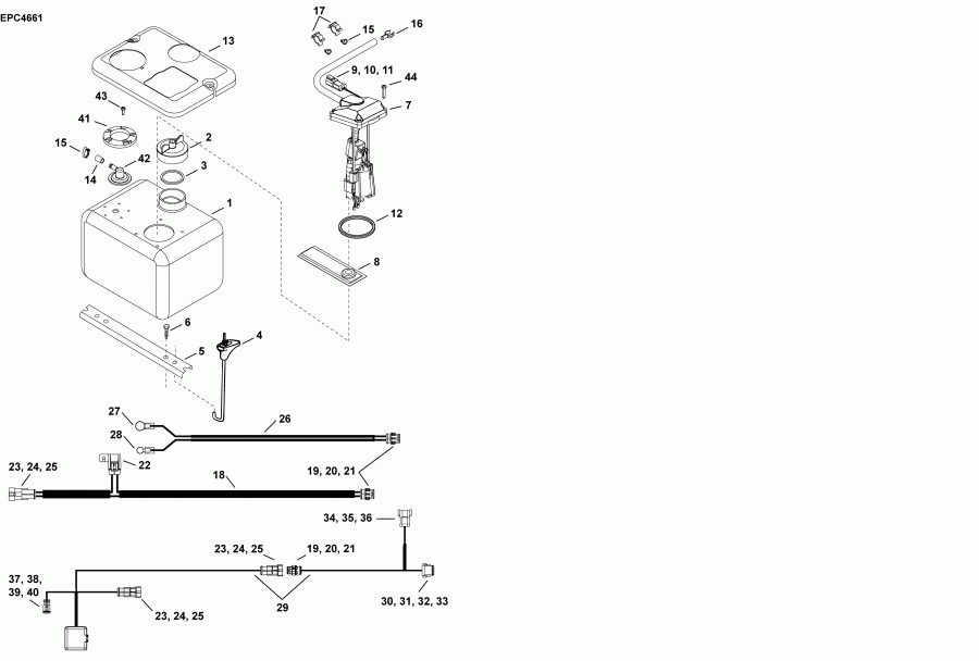 ��������� EVINRUDE E65SLAFC  - remote �������� ��� (pontoon Series: Gl, Sl Models) - remote Oil Tank (pontoon Series: Gl, Sl Models)