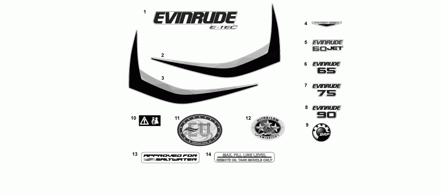  Evinrude E75DPGLAFB  - �������� / decals