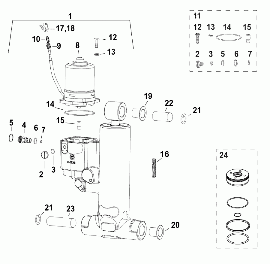 ��������� �������� ����� ������� E75DSLAFC  - trim & Tilt Hydraulic Assembly All 60j, 65, 75, 90 Hp & 20 Inch V4 Models - trim & Tilt Hydraulic Assembly All 60j, 65, 75, 90 Hp & 20 Inch V4 Models