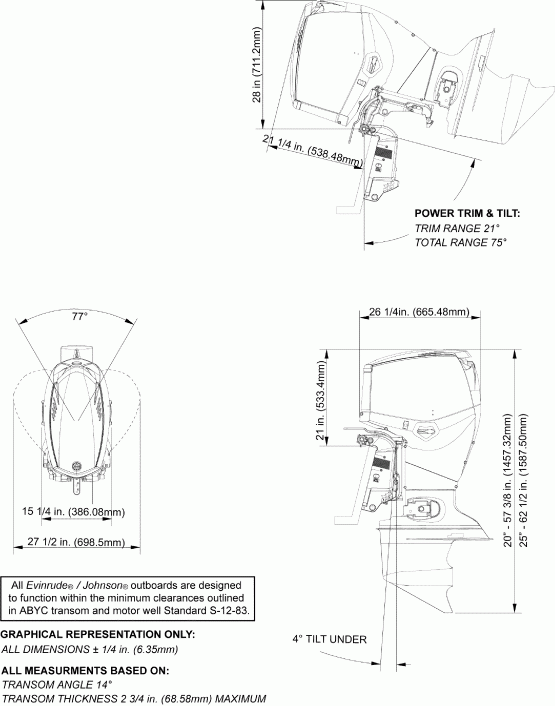  EVINRUDE E90DGXAFA  - profile Drawing