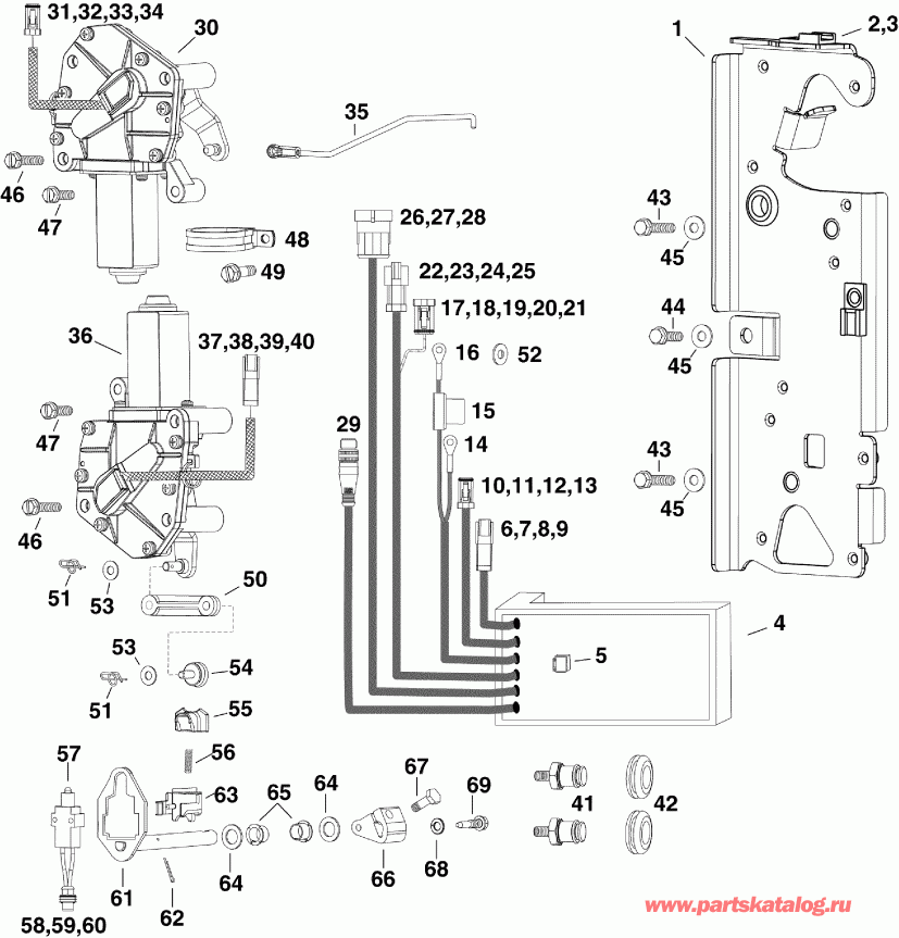 ��������� ����� Evinrude DE300CZISF  - ectronic ������������� � �������� / ectronic Shift And Throttle