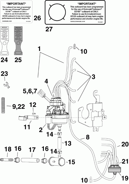 ��������� �������� ����� Evinrude DE300CZISF  - l Pump / l �����