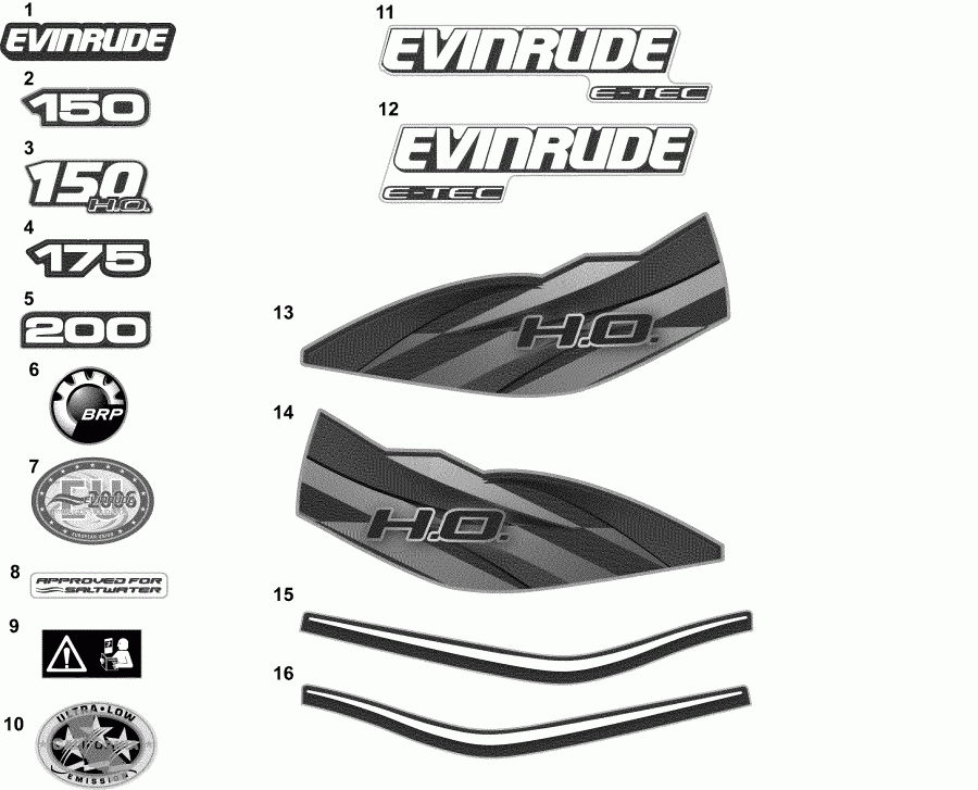 ��������� ����� Evinrude E150DBXIIB  - Blue