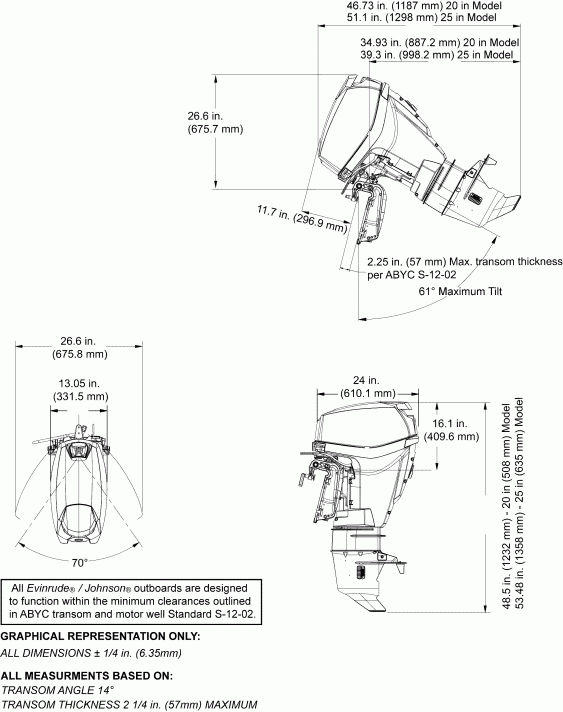 ��������� �������� ����� Evinrude E15DHPLIIH  - ���������� ��������, Remote Steer / Power Tilt, Remote Steer