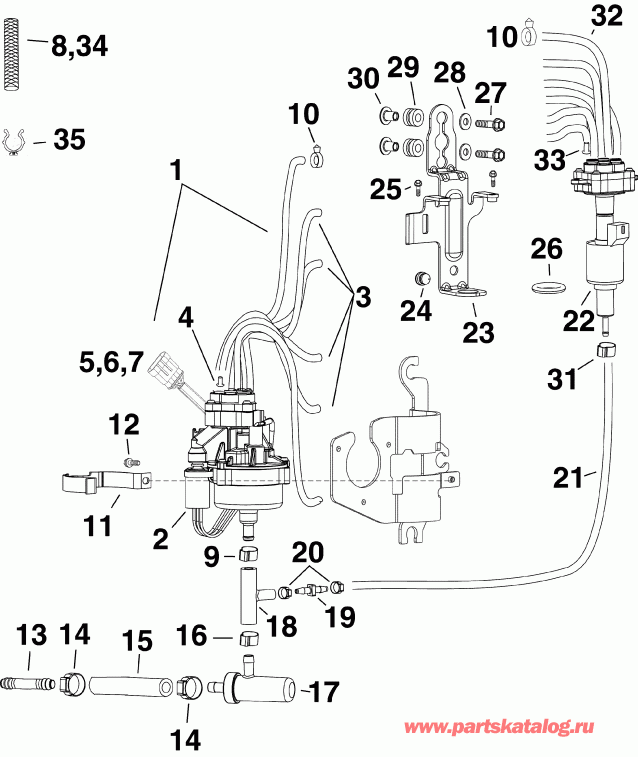 ��������� EVINRUDE E300DSLIIR  - l Pump (3.4 L) - l ����� (3.4 L)