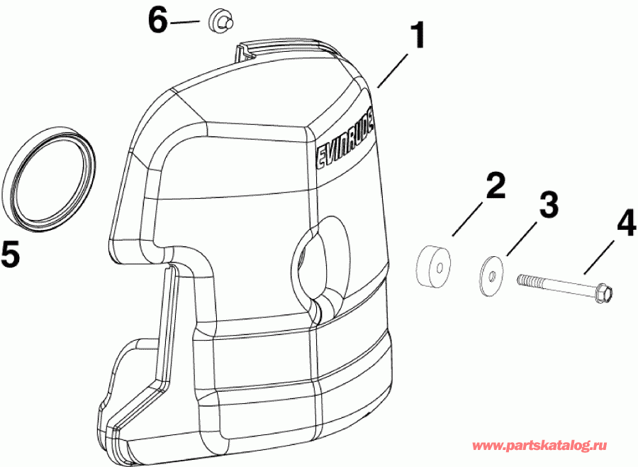 ��������� �������� ����� Evinrude E55MRLIIM  - r Silencer / r ���������