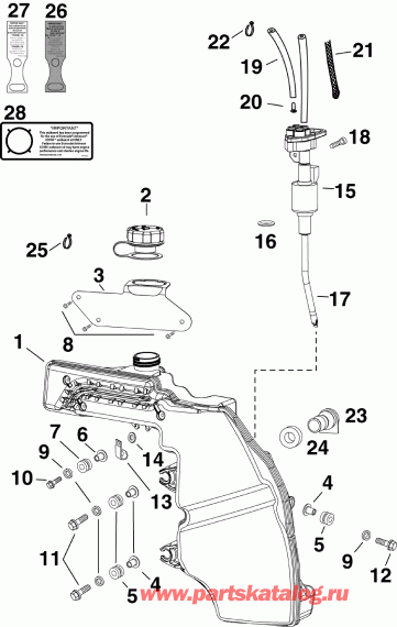 �������� ����� EVINRUDE E65WDRYIIA  - l Tank & ����� - l Tank & Pump
