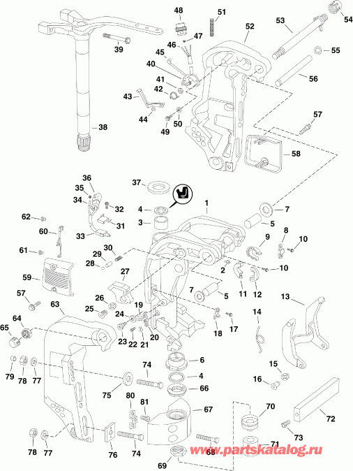 ��������� ����� Evinrude E90DPLIIS  - ivel Bracket / ivel ���������