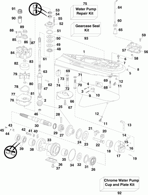 ��������� �������� ����� EVINRUDE E90DPXIIS  - ype / ype