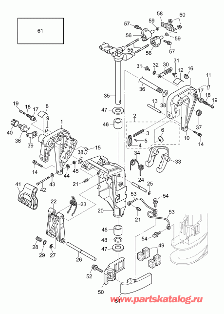 ��������� ������� B10EL4INS  - stern & Swivel Bracket (el Models) / stern & ���������� ��������� (el Models)