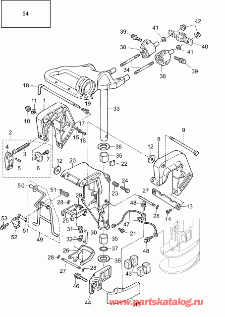 ��������� ��������� EVINRUDE B10TEL4INS  - stern & ���������� ��������� (r, Te Models) / stern & Swivel Bracket (r, Te Models)