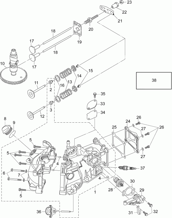  Evinrude B3R4INS  - cylinder & Crankcase Assembly