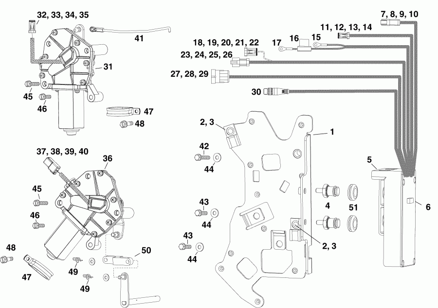 ��������� ��������� EVINRUDE DE150CXINS  - ectronic ������������� � �������� - ectronic Shift And Throttle