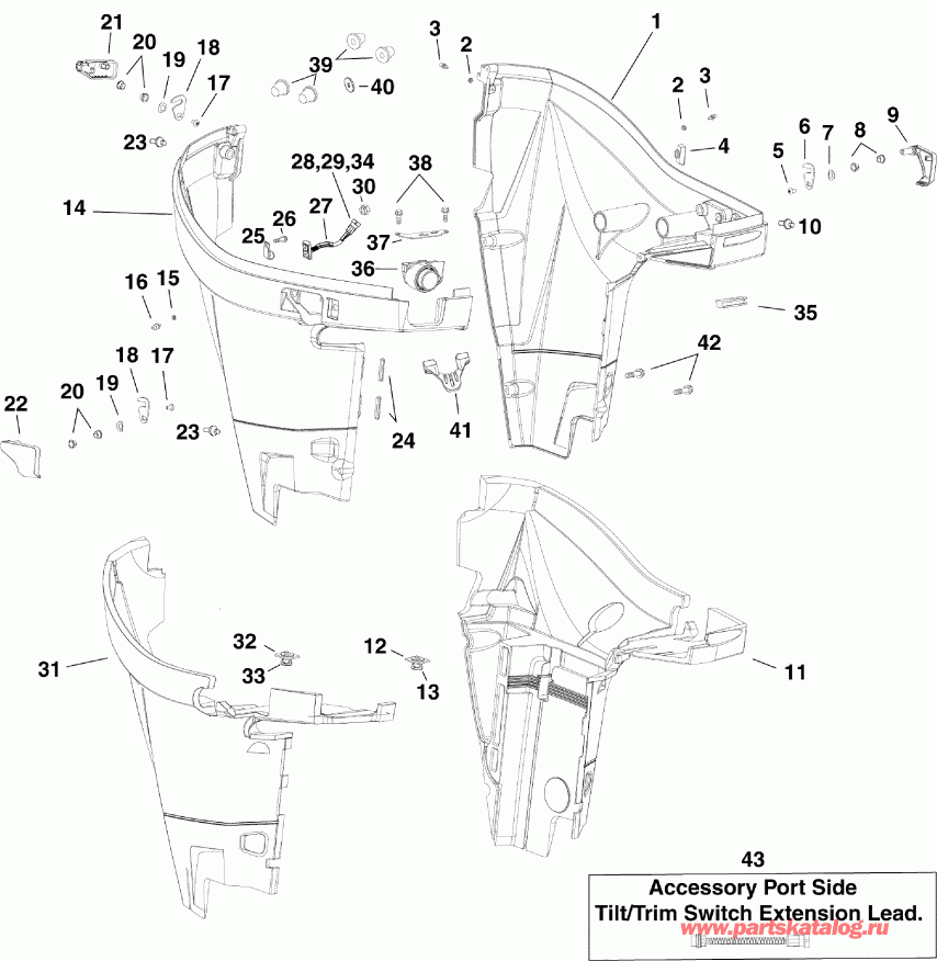 ��������� ����� Evinrude DE300CXINR  - wer ������ ��������� (�����) / wer Engine Cover