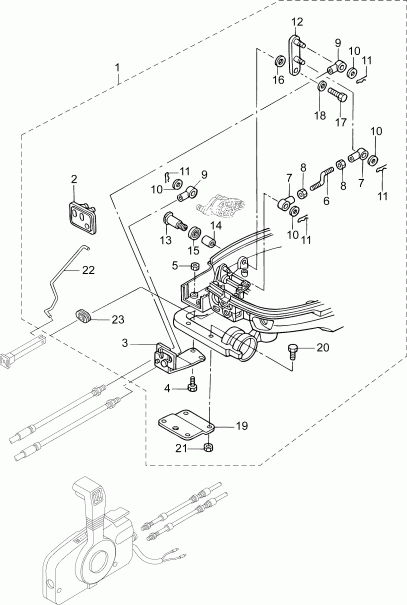 �������� ��������� ����� Evinrude E10RL4INS  - remote Control Conversion Kit - ������������� ���������� Conversion Kit