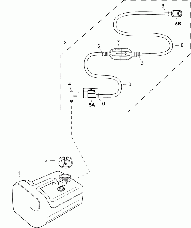 ��������� ����� Evinrude E10TPX4INS  - fuel Tank Assembly / ��������� ��� � �����