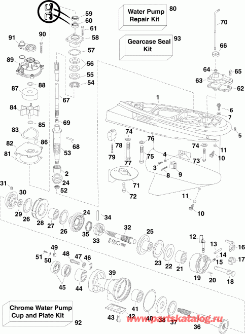 ��������� �������� ����� EVINRUDE E130DCXINA  - ype, �������� �������� / ype, Counter Rotation