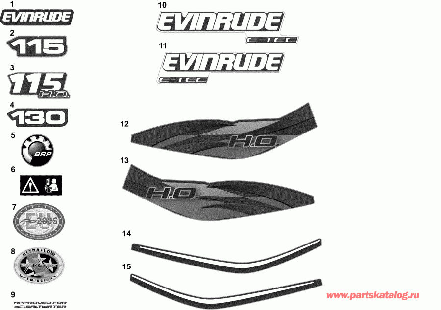 ��������� ����� EVINRUDE E130DPLINA  - �������