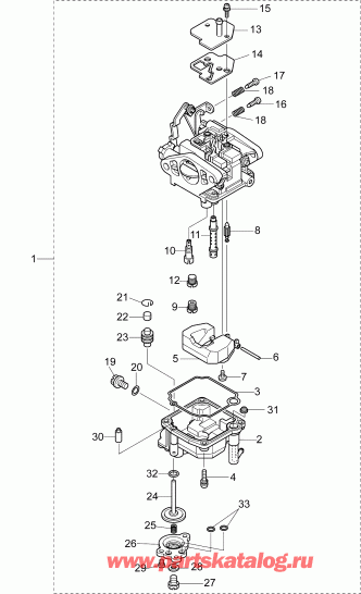 ����� EVINRUDE E15R4INS  - ���������� � ����� - carburetor Assembly