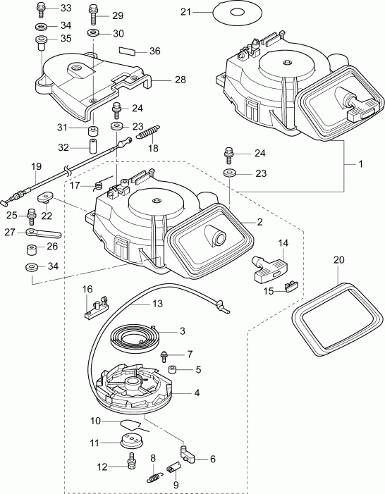 ��������� ����� EVINRUDE E15R4INS  - recoil Starter