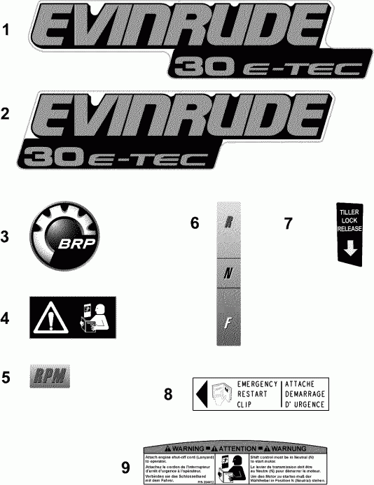 �������� ��������� ����� Evinrude E30DRMLINS  - Military / Military