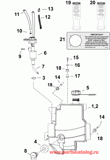  Evinrude E30DRMLINS  - l Tank & Pump