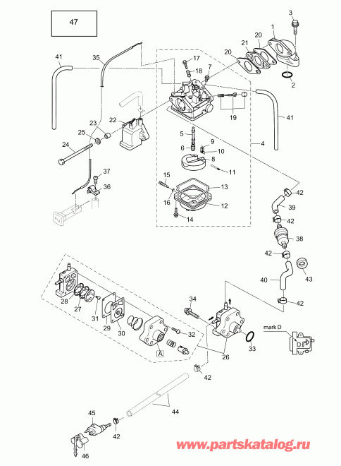 ��������� ����� EVINRUDE E4RL4INS  - carburetor & Fuel Pump