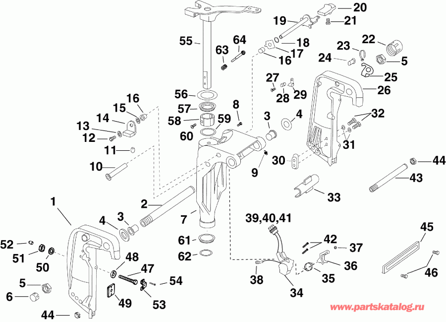 ��������� ����� EVINRUDE E50DTLINM  - ivel Bracket (dp, Ds, Dt) - ivel ��������� (dp, Ds, Dt)