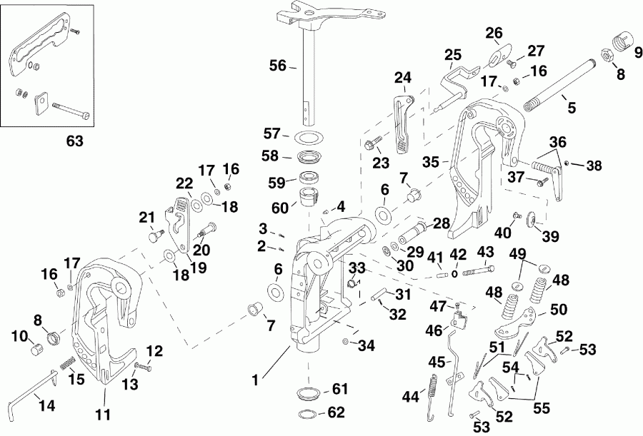 �������� ��������� ����� EVINRUDE E55MJRLINB  - ivel Bracket - ivel ���������