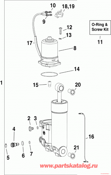  Evinrude E60DTLINM  - im & Tilt Hydraulic Assembly