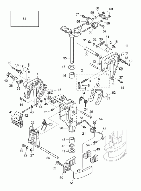 ��������� ����� Evinrude B10EL4AAB  - stern & Swivel Bracket (el Models)
